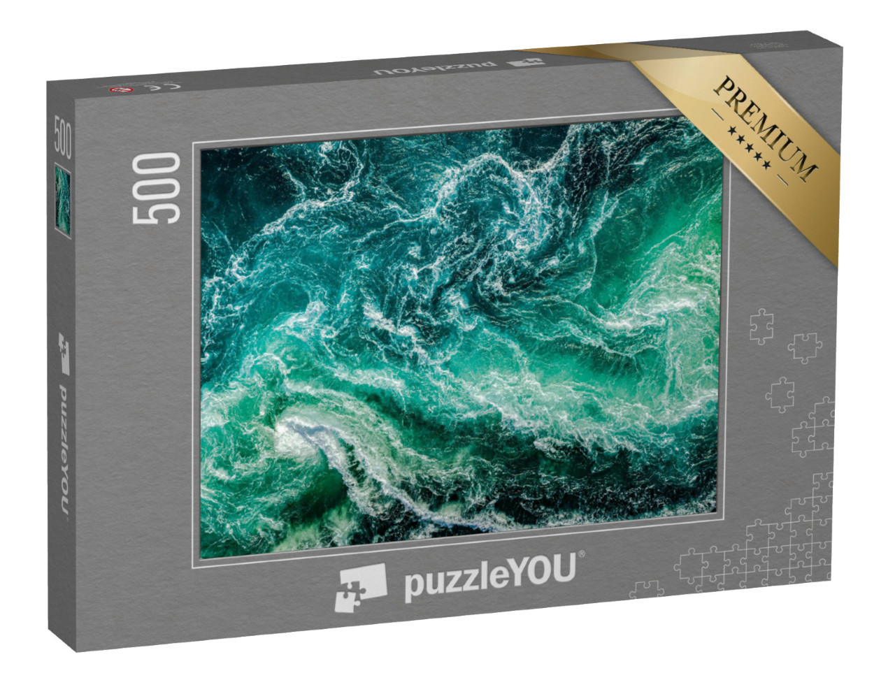 Puzzle 500 Teile „Strudel des Mahlstroms von Saltstraumen, Nordland, Norwegen“