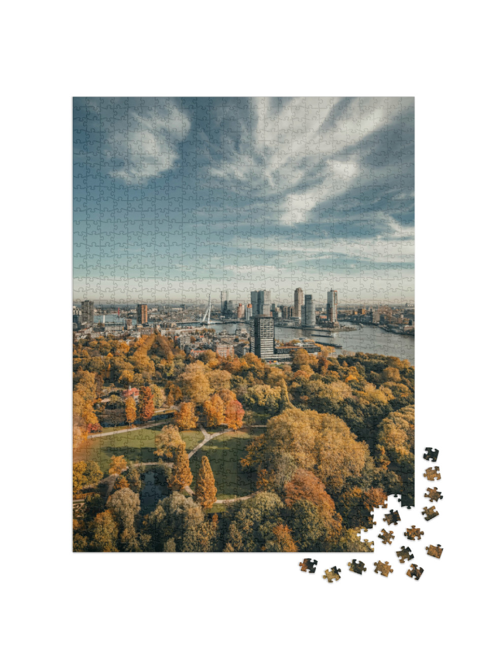 Puzzle 1000 Teile „Skyline von Rotterdam, Niederlande“