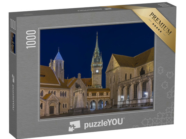 Puzzle 1000 Teile „Burgplatz in Braunschweig am Abend“
