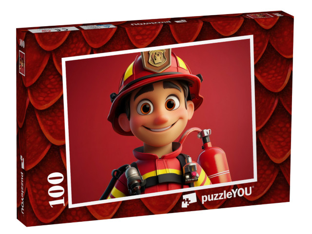 Puzzle 100 Teile „Der mutige Feuerwehrmann Florian“