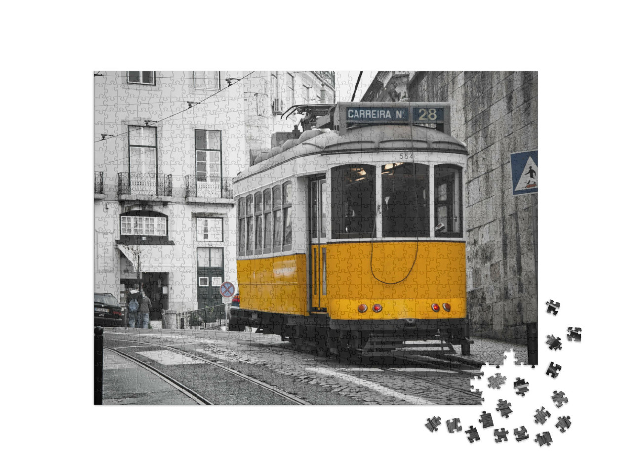 Puzzle 1000 Teile „Straßenbahn von Lissabon“