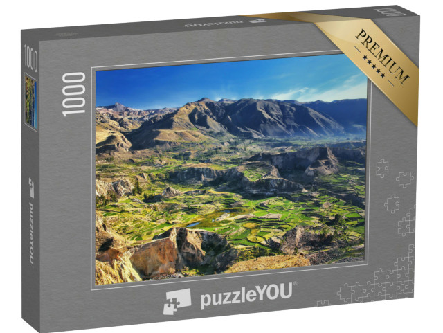 Puzzle 1000 Teile „Stufenterrassen im Colca Canyon in Peru: 3279 Meter tief“