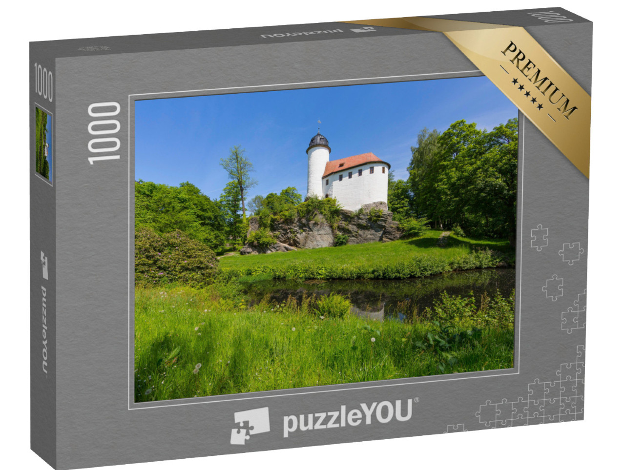 Puzzle 1000 Teile „Malerische Burg Rabenstein, Chemnitz, Deutschland“