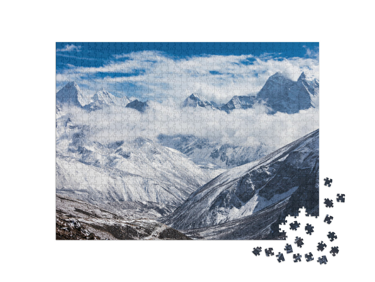 Puzzle 1000 Teile „Wilde Berge in der Everest-Region, Himalaya, Ost-Nepal“