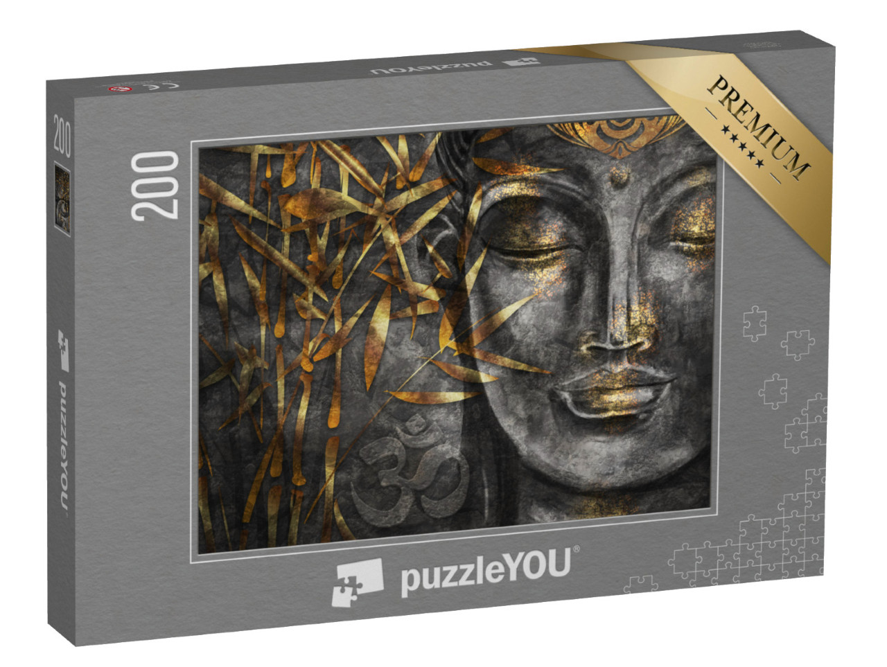 Puzzle 200 Teile „Digitale Kunst Collage kombiniert mit Aquarell: Bodhisattva Buddha“