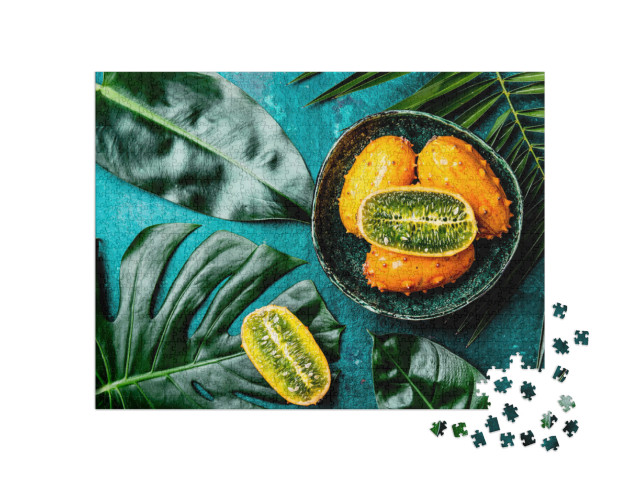 Puzzle 1000 Teile „Kiwano: tropische Frucht mit Schale“