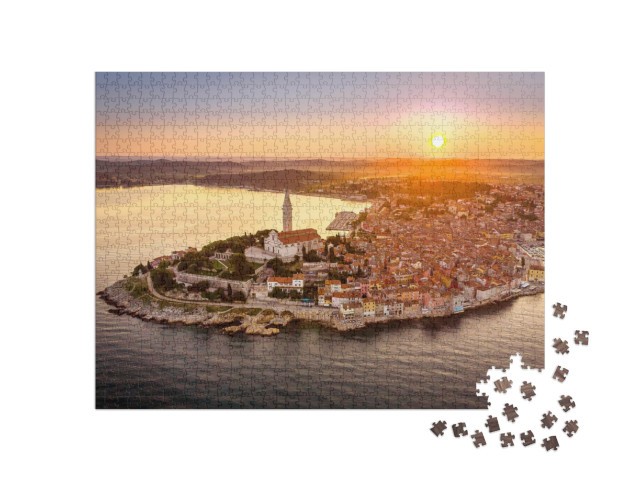 Puzzle 1000 Teile „Sonnenaufgang aus der Luft: Rovinj, Kroatien“