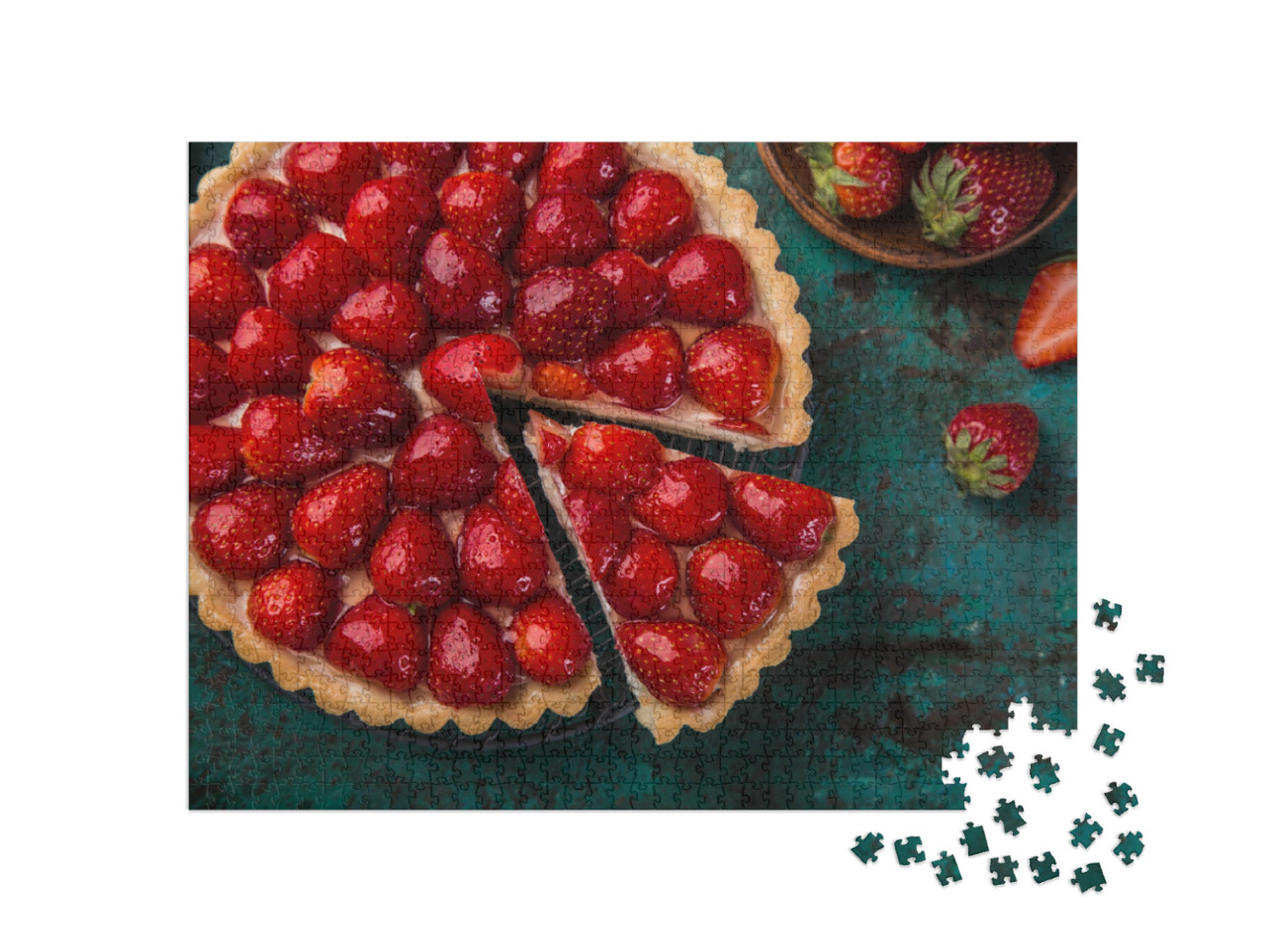Puzzle 1000 Teile „Stück Erdbeerkuchen“