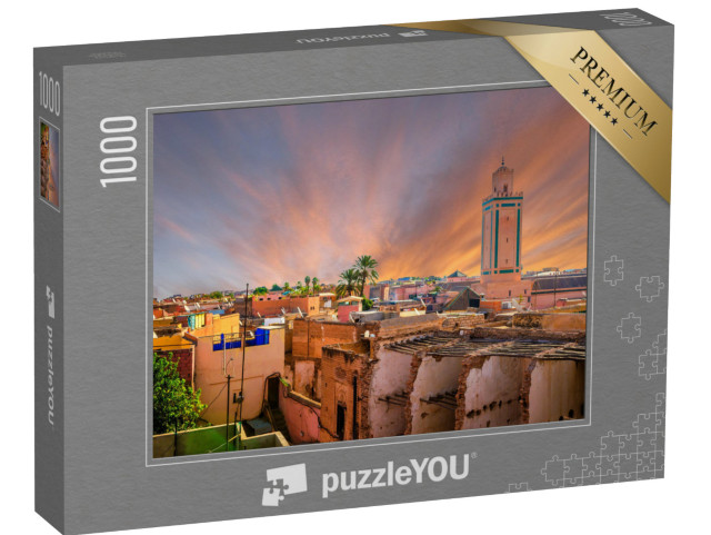 Puzzle 1000 Teile „Panoramablick auf Marrakesch und die alte Medina, Marokko“