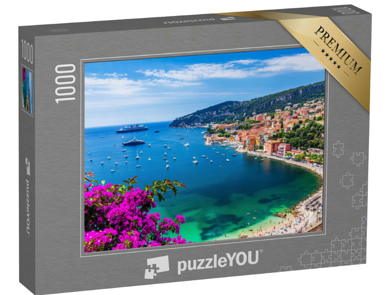 Puzzle 1000 Teile „Villefranche sur Mer, Frankreich. Küstenstadt an der französischen Riviera (oder Côte“