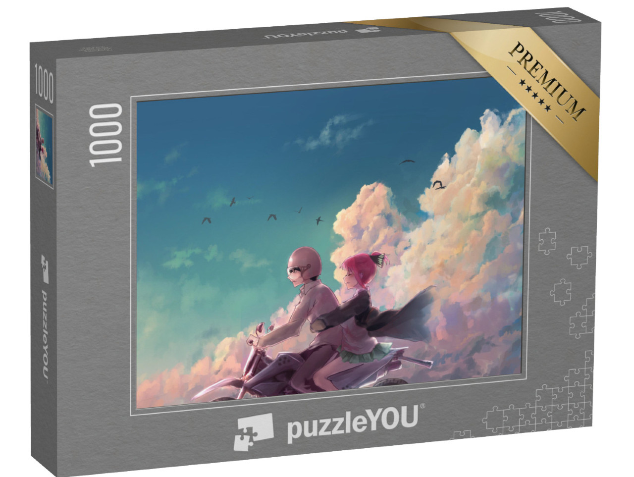 Puzzle 1000 Teile „Ästhetische Illustration eines Anime-Paares“