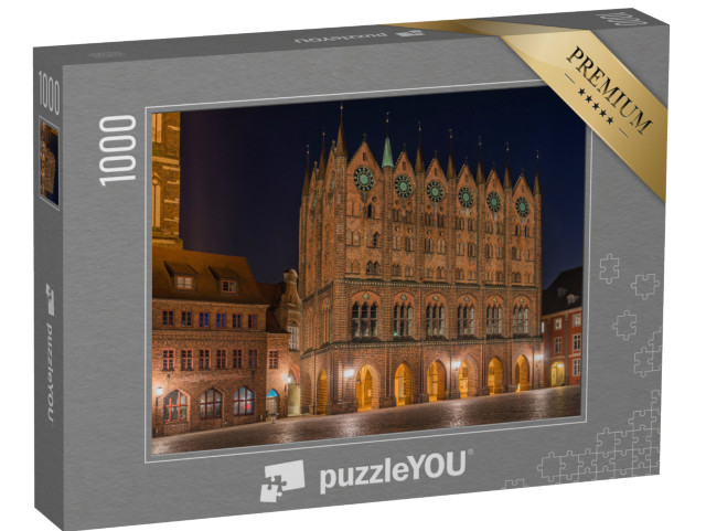 Puzzle 1000 Teile „Historisches Backsteinrathaus von Stralsund, Mecklenburg-Vorpommern“