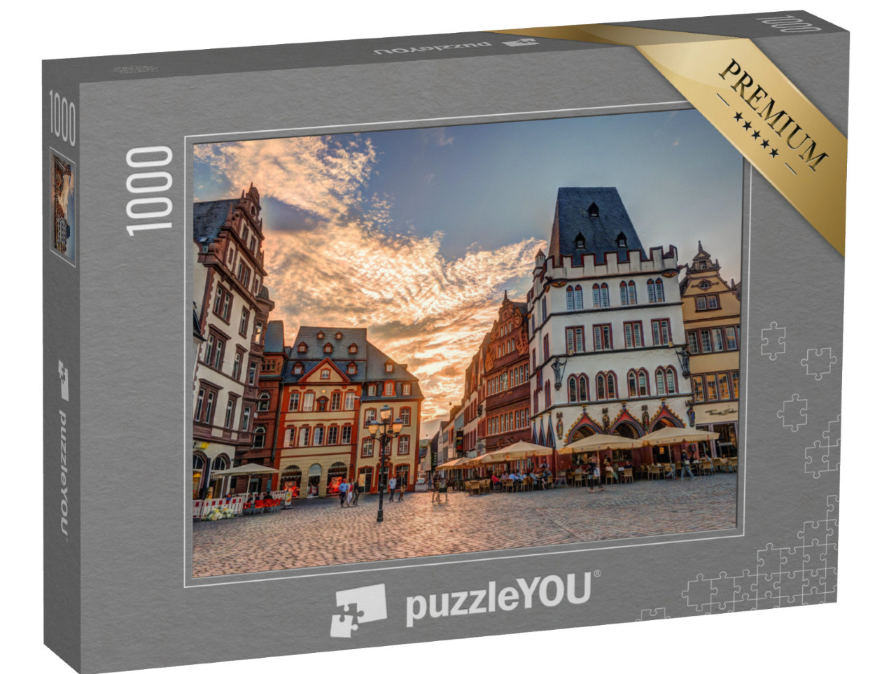 Puzzle 1000 Teile „Historische Hausfassaden am Hauptmarkt von Trier, Rheinland-Pfalz, Deutschland“