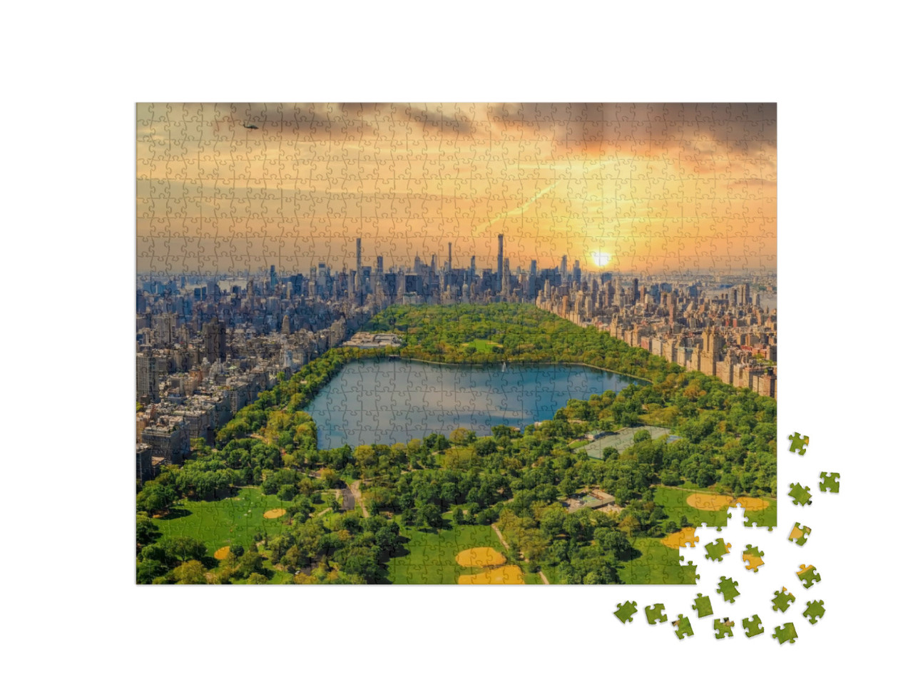 Puzzle 1000 Teile „Luftaufnahme von Manhattan mit Central Park, New York“