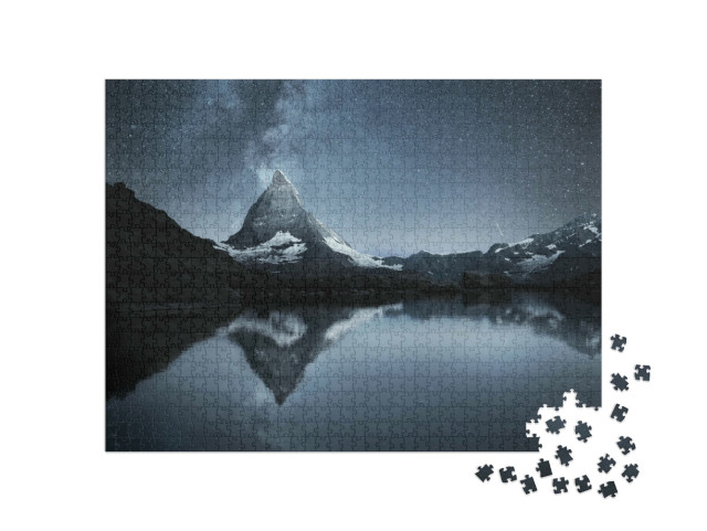 Puzzle 1000 Teile „Milchstraße über dem Matterhorn, Schweiz“