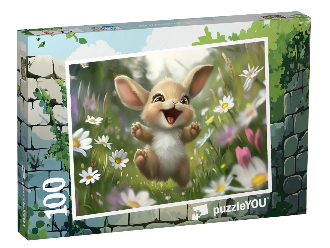 Puzzle 100 Teile „Hase Henry, der freche Wiesenhüpfer“