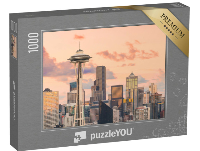 Puzzle 1000 Teile „Blick auf die Skyline der Innenstadt von Seattle im Staat Washington, USA“