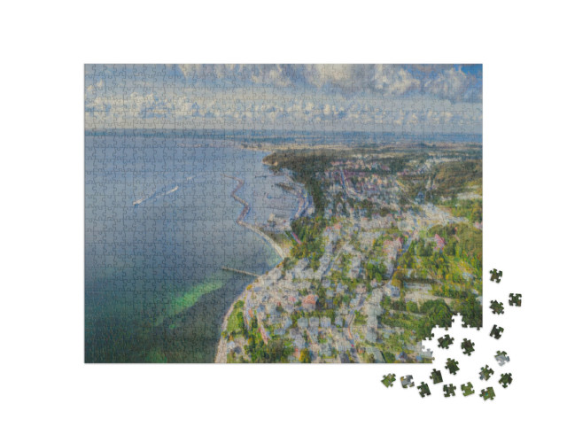 Puzzle 1000 Teile „im Kunst-Stil von Claude Monet - Sassnitz am Nationalpark Jasmund - Puzzle-Kollektion Künstler & Gemälde“