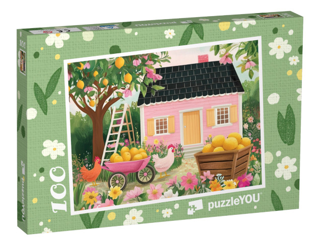 Puzzle 100 Teile „Zitronenregen und Landhausglück“