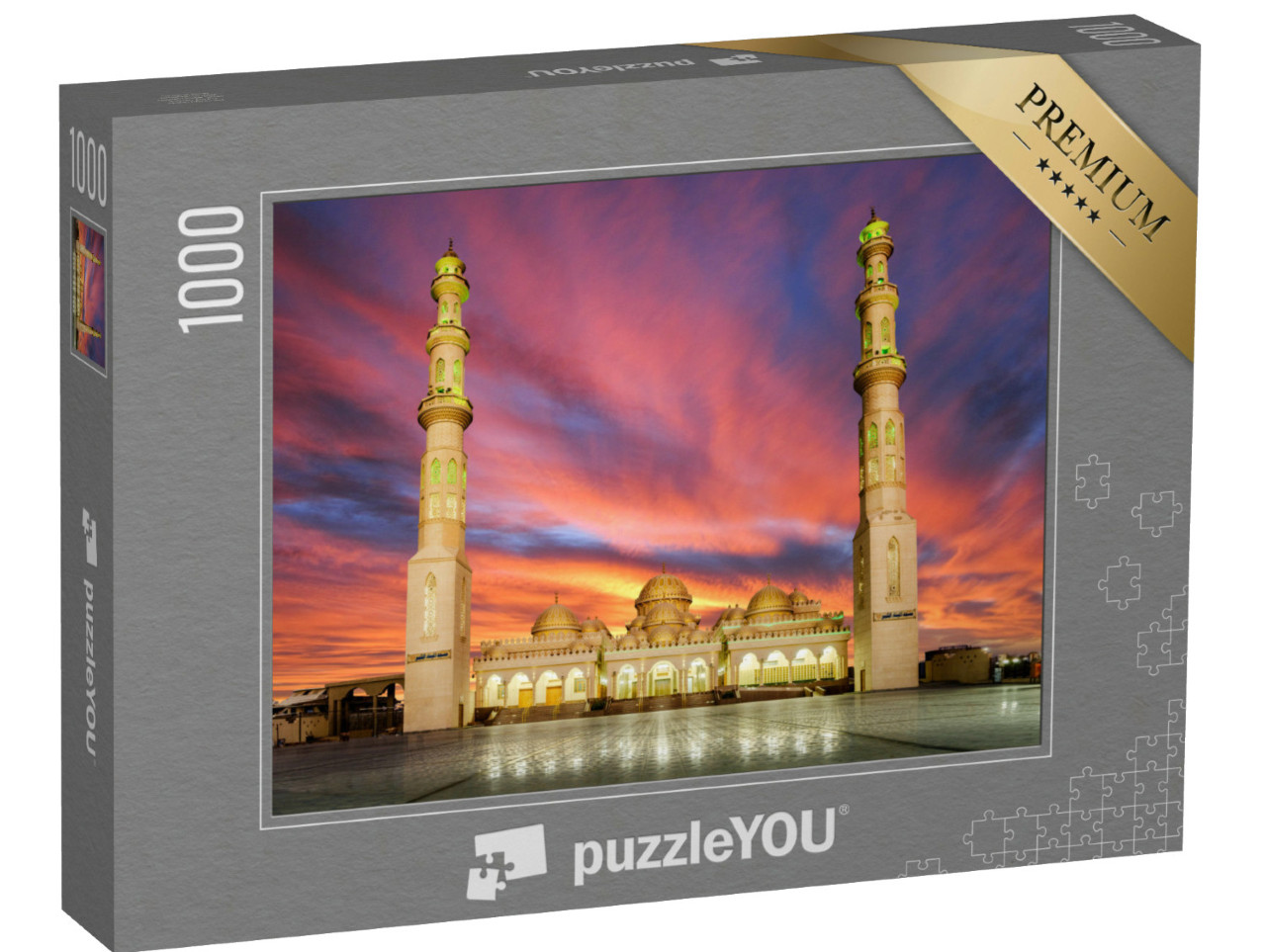 Puzzle 1000 Teile „Sonnenaufgang über der Moschee von Hurghada, Ägypten“