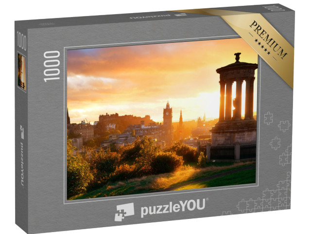 Puzzle 1000 Teile „Skyline von Edinburgh im Morgenlicht, Schottland“