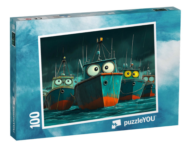 Puzzle 100 Teile „Die wundersamen Boote“