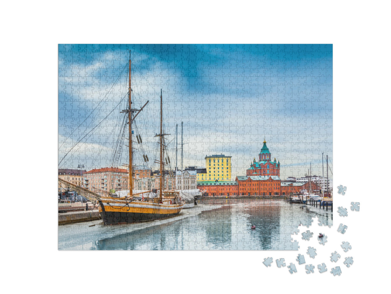 Puzzle 1000 Teile „Finnischer Winter in Helsinki“