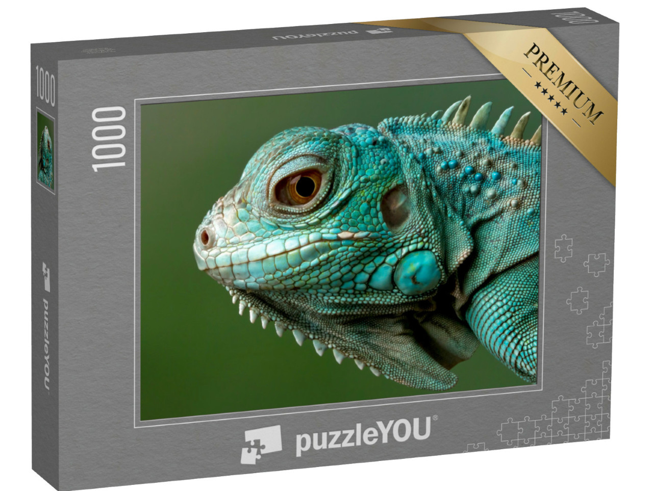Puzzle 1000 Teile „Blauer Leguan: Nahaufnahme“