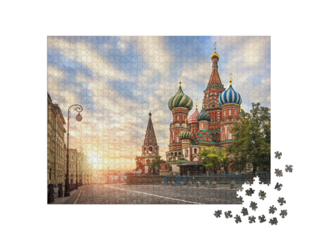 Puzzle 1000 Teile „Basilius-Kathedrale auf dem Roten Platz in Moskau“