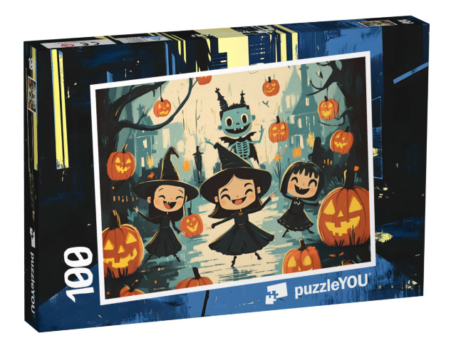 Puzzle 100 Teile „Die Nacht der lebenden Kürbisse“
