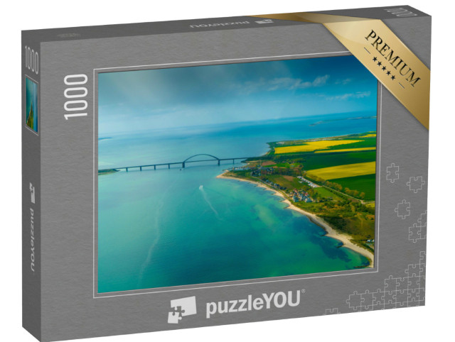 Puzzle 1000 Teile „Luftbildaufnahme der Insel Fehmarn und Fehmarnsundbrücke“