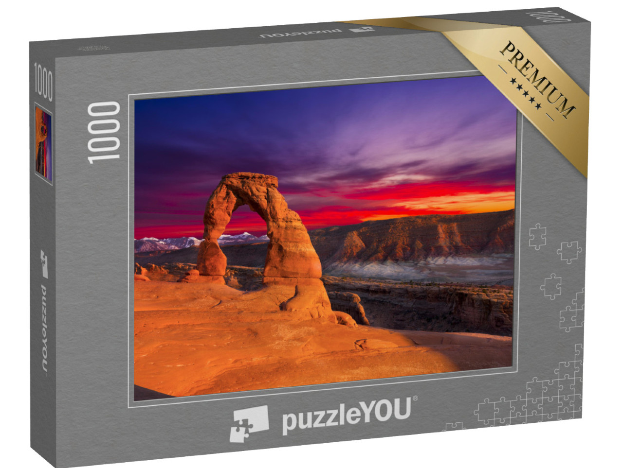 Puzzle 1000 Teile „Farbenfrohe Natur: Blick am späten Nachmittag, Arches National Park, Utah“