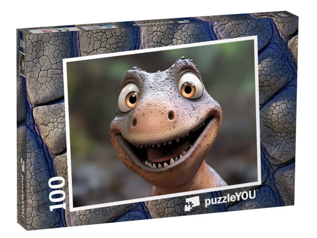 Puzzle 100 Teile „Der neugierige Norbert Dino erkundet alles“