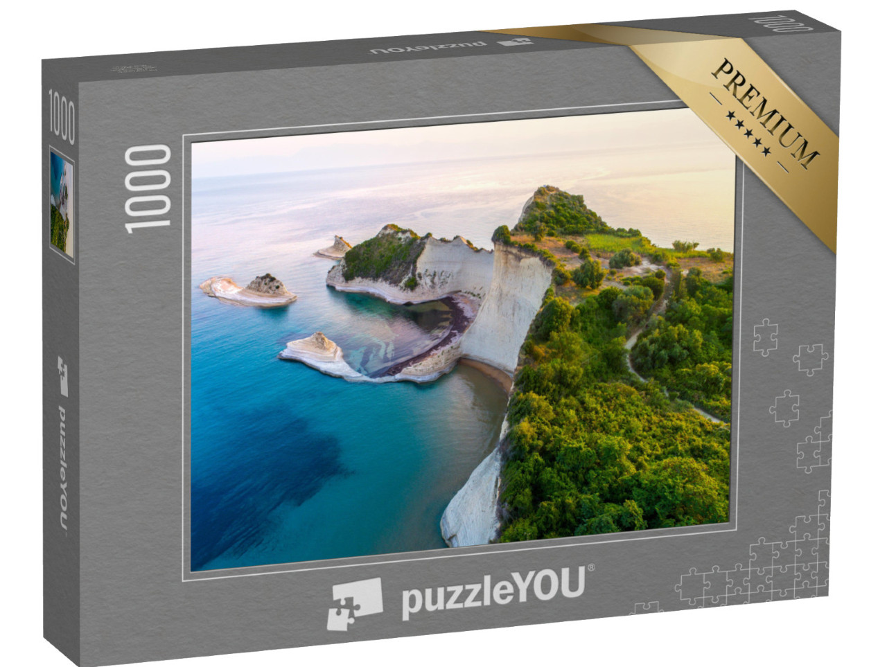 Puzzle 1000 Teile „Schöne Aussicht auf Kap Drastis, Korfu, Griechenland“