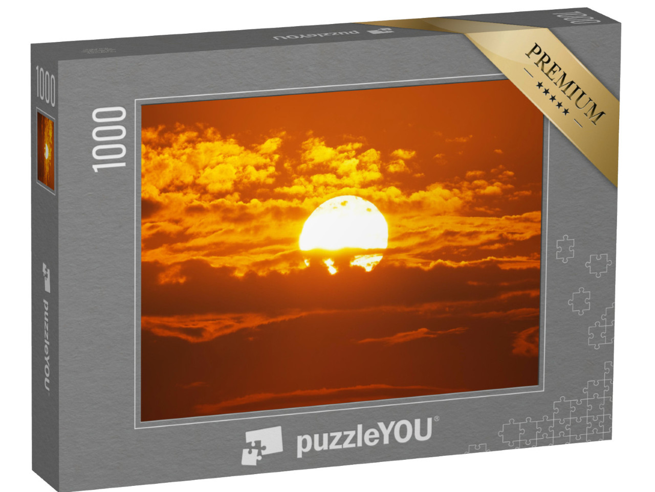 Puzzle 1000 Teile „Glühende Sonne am Abend“