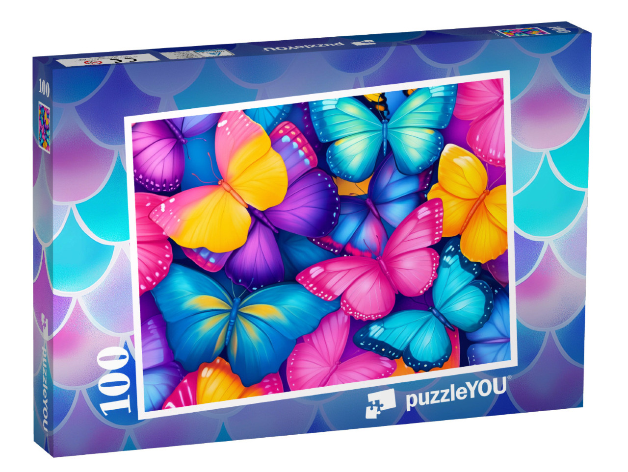 Puzzle 100 Teile „Das bunte Schmetterlingsparadies“