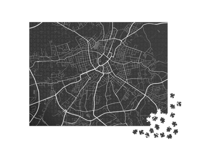 Puzzle 1000 Teile „Vektor-Illustration: Stadtplan von Chemnitz“