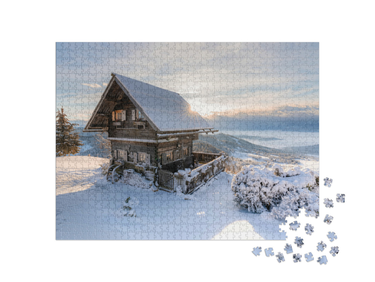 Puzzle 1000 Teile „Wintersonnenaufgang“