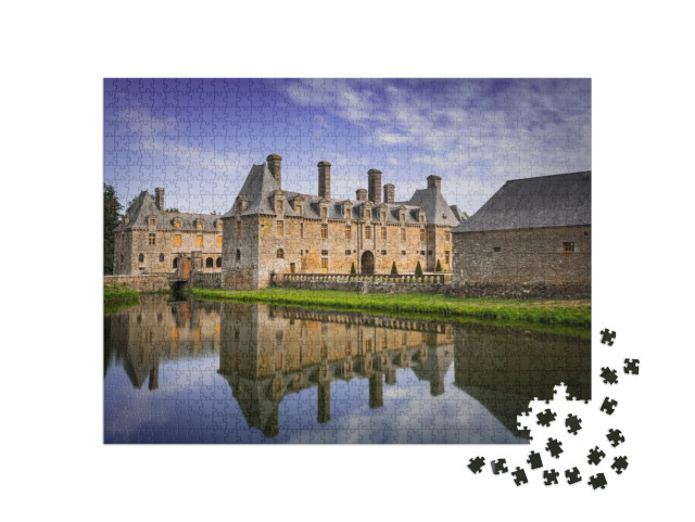 Puzzle 1000 Teile „Chateau le Rocher-portail in der Bretagne, Frankreich“