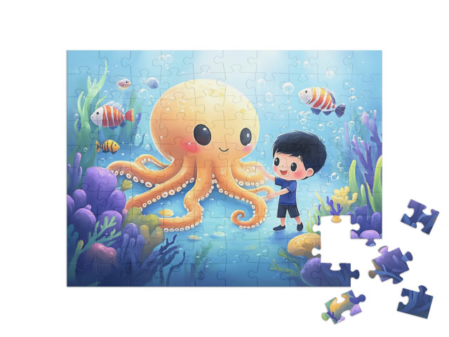 Puzzle 100 Teile „Unterwasserabenteuer mit Oktopus Ollie“