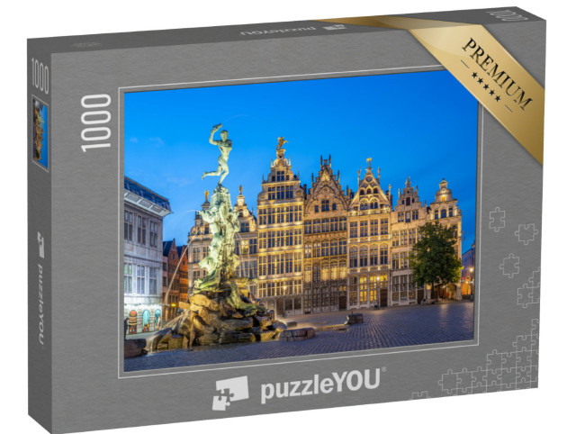 Puzzle 1000 Teile „Grote Markt bei Nacht, Antwerpen, Belgien“