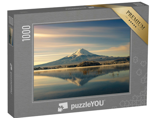 Puzzle 1000 Teile „Spiegelung es Fuji im Wasser, Herbst in Japan“