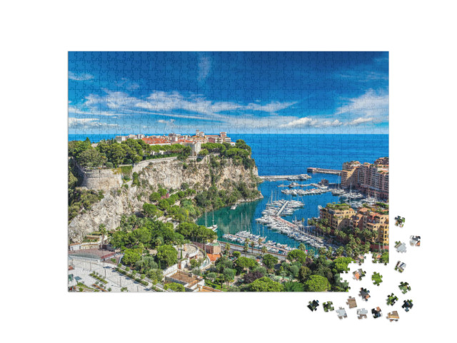 Puzzle 1000 Teile „Panoramablick auf den Prinzenpalast in Monte Carlo im Sommer, Monaco“
