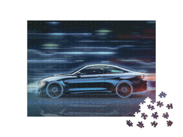 Puzzle 500 Teile „Futuristisches Konzept: Ein Sportagen“