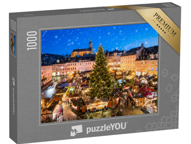 Puzzle 1000 Teile „Weihnachtsmarkt in Annaberg-Buchholz im Erzgebirge, Sachsen“