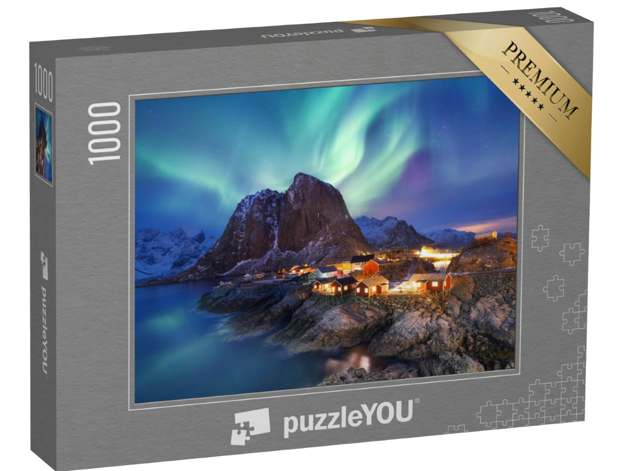 Puzzle 1000 Teile „Aurora borealis auf den Lofoten, Norwegen“