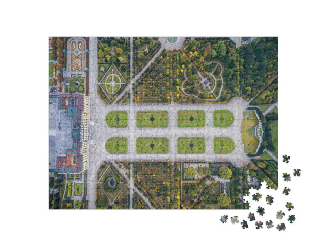 Puzzle 1000 Teile „Vogelperspektive: Schloss Schönbrunn mit Garten, Wien“