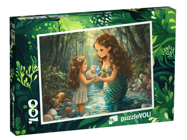 Puzzle 100 Teile „Schimmernde Muscheln und funkelnde Perlen“