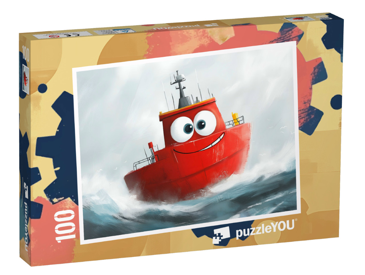 Puzzle 100 Teile „Das kleine rote Boot auf großer Reise“