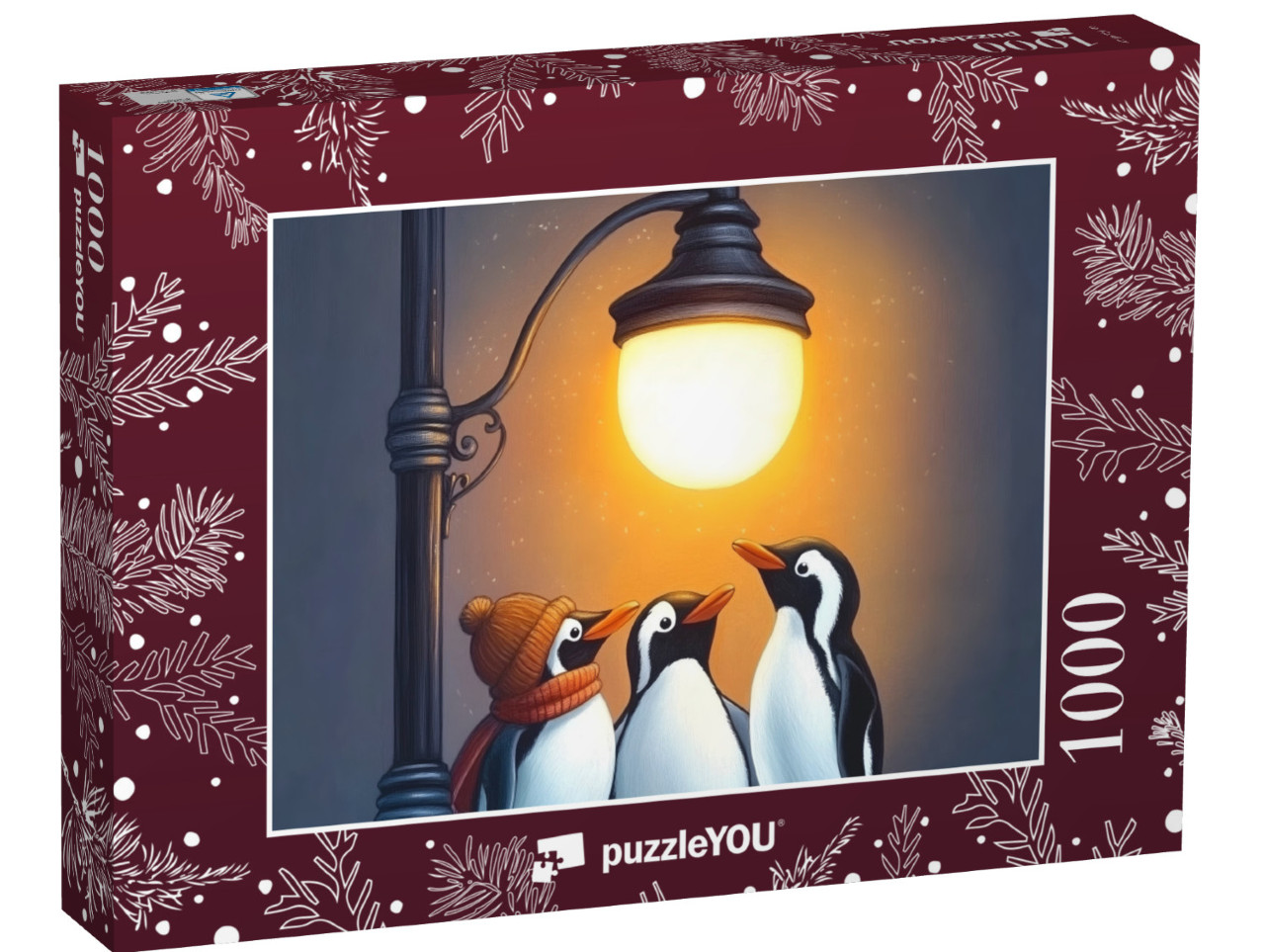 Puzzle 1000 Teile „Pinguine unter einer Laterne“